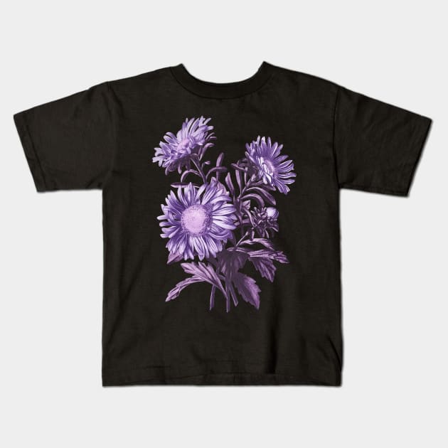 Purple Flowers Kids T-Shirt by PallKris